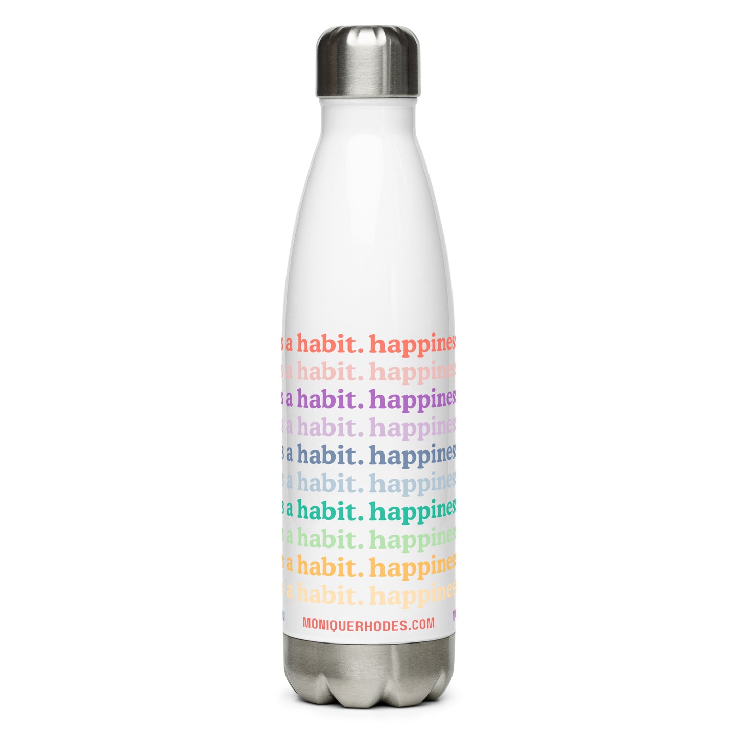 'Happiness is a Habit' Stainless Steel Water Bottle