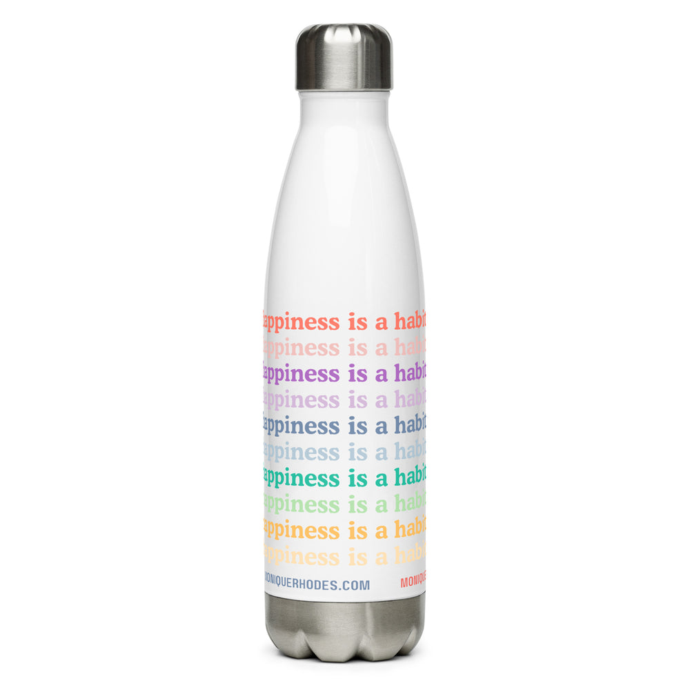 'Happiness is a Habit' Stainless Steel Water Bottle