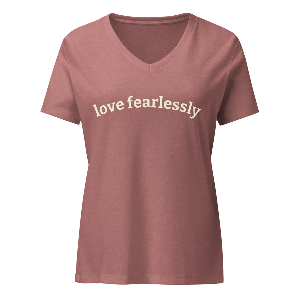 'Love Fearlessly' Ladies Cut T-Shirt - Heather Mauve