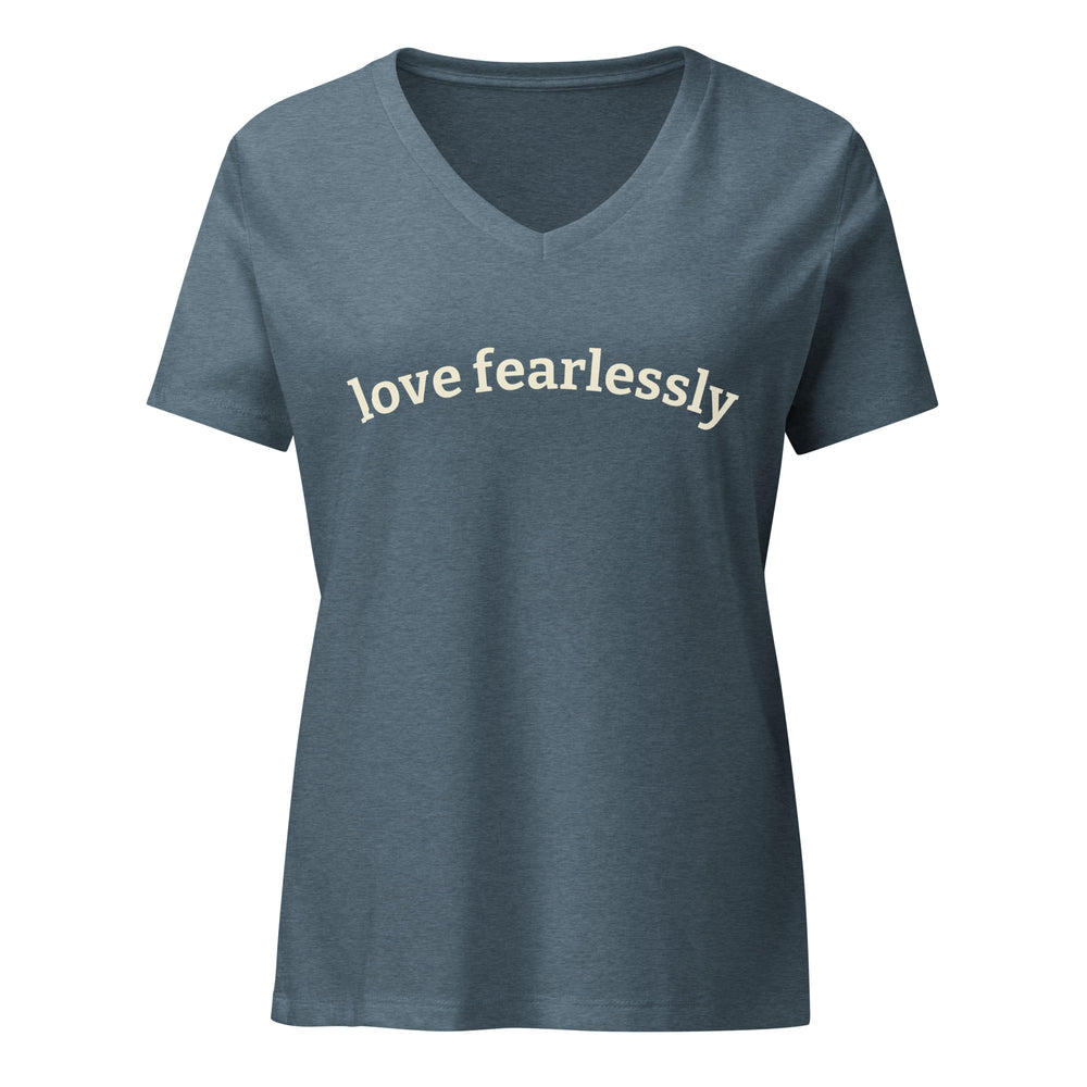 'Love Fearlessly' Ladies Cut T-Shirt - Heather Slate